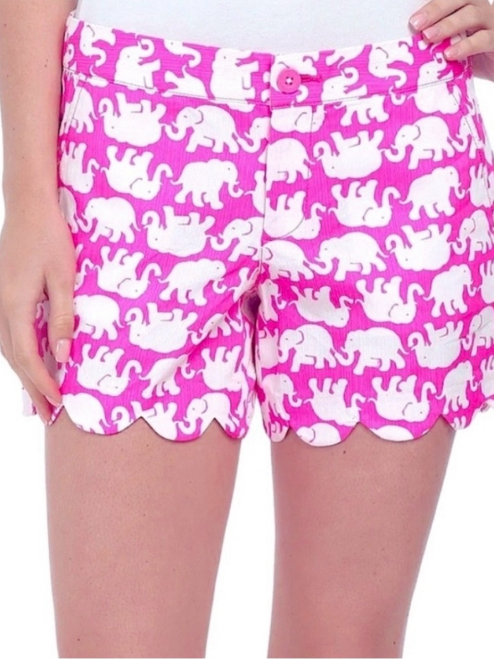 Lilly Pulitzer The Buttercup Short Pink Elephant Print Size 6